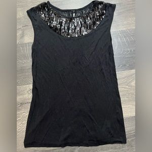 Black sequin top size 6